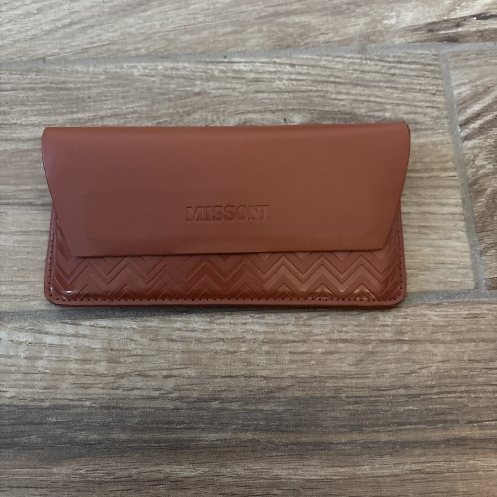 Missoni Vinyl Glasses Case Eyeglasses Sunglasses Lux Orange Brown Preppy Italy